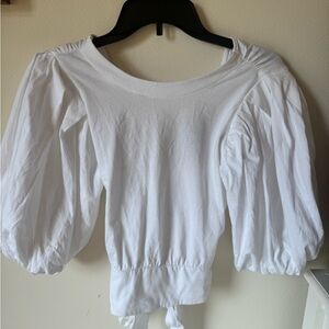 White Puff-Sleeve Women's Top - Classic Style